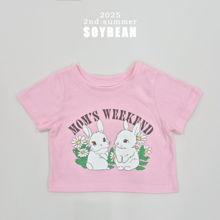 Soybean - Korean Children Fashion - #childofig - Bunny Bunny Semi-Crop Tee - 10