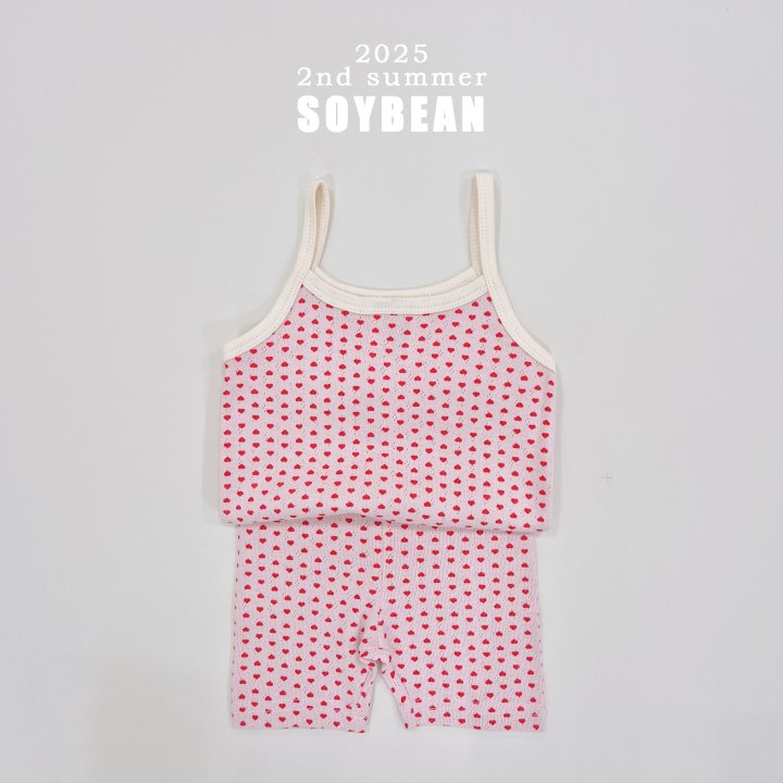 Soybean - Korean Children Fashion - #childofig - Heart String Sleeveless Set - 4