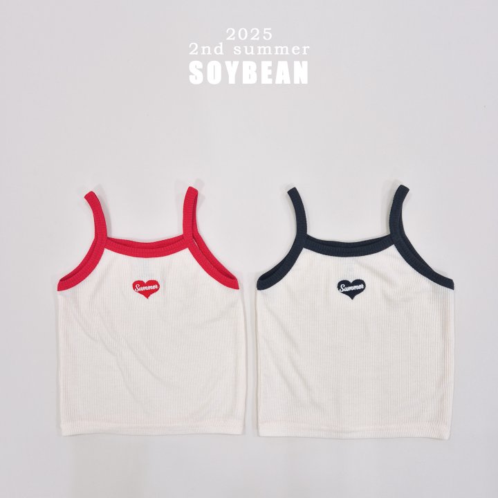 Soybean - Korean Children Fashion - #childrensboutique - Sunny Heart Strap Sleeveless