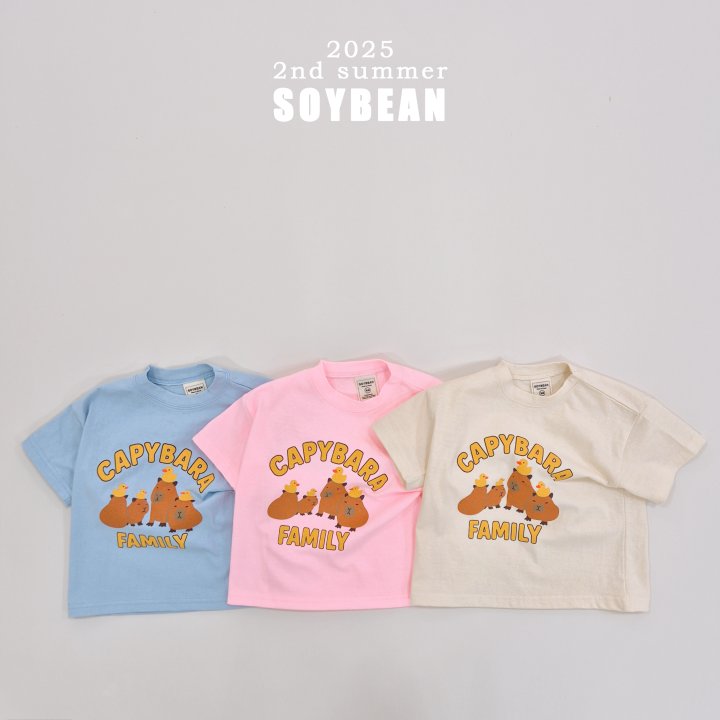 Soybean - Korean Children Fashion - #fashionkids - Capybara Family Short-Sleeve Tee