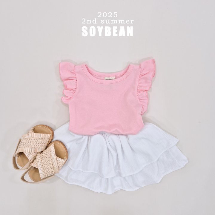 Soybean - Korean Children Fashion - #kidsshorts - Stretch Frill Sleeveless Tee - 4