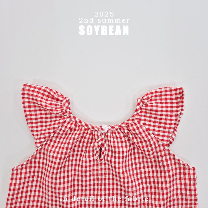 Soybean - Korean Children Fashion - #littlefashionista - Check Wing Blouse Set - 11