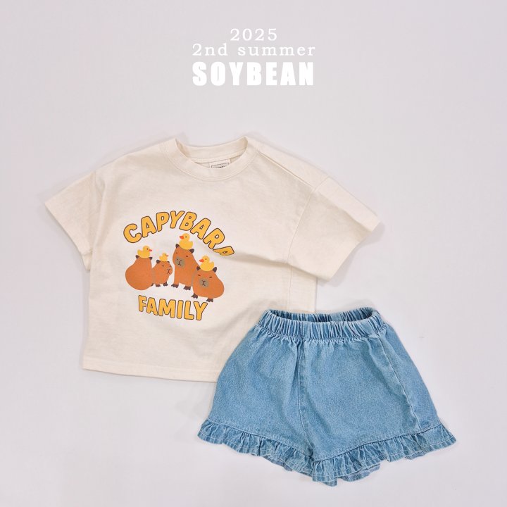 Soybean - Korean Children Fashion - #littlefashionista - Capybara Family Short-Sleeve Tee - 6