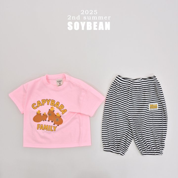 Soybean - Korean Children Fashion - #magicofchildhood - Capybara Family Short-Sleeve Tee - 7