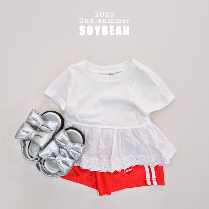 Soybean - Korean Children Fashion - #magicofchildhood - Frill Lace Short-Sleeve Tee - 2