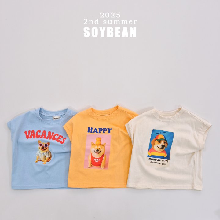 Soybean - Korean Children Fashion - #minifashionista - Naughty Doggy Sleeveless Tee