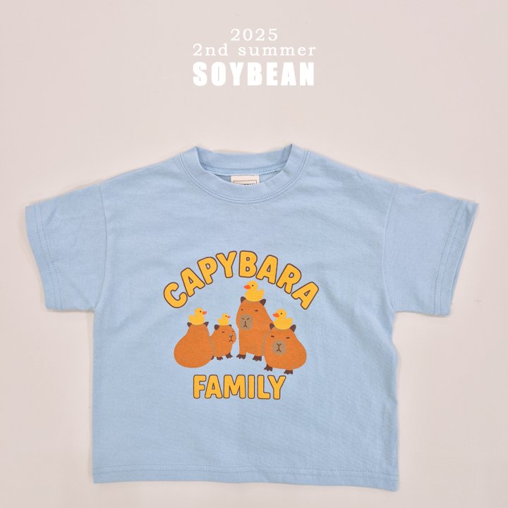 Soybean - Korean Children Fashion - #prettylittlegirls - Capybara Family Short-Sleeve Tee - 9