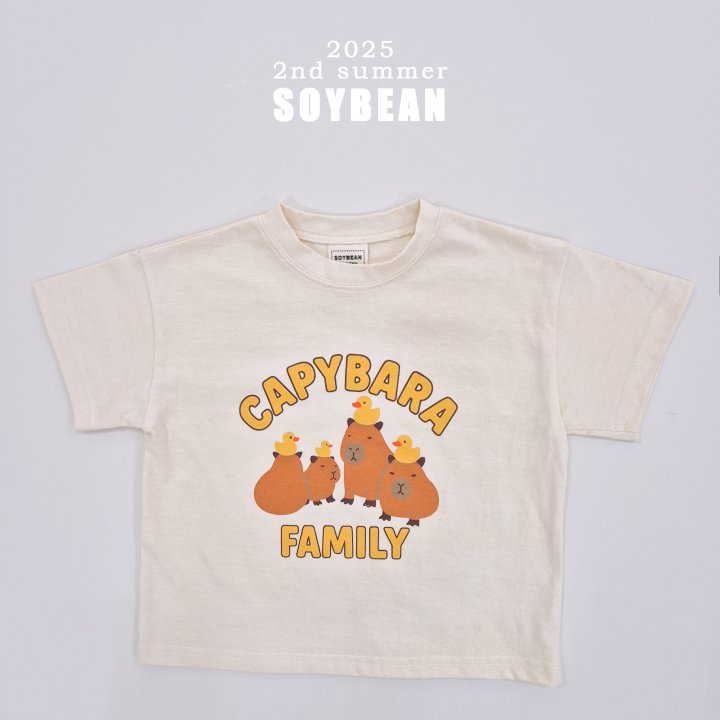 Soybean - Korean Children Fashion - #todddlerfashion - Capybara Family Short-Sleeve Tee - 10