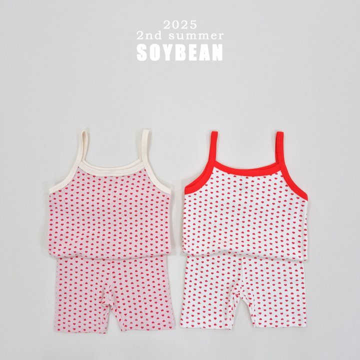 Soybean - Korean Children Fashion - #toddlerclothing - Heart String Sleeveless Set