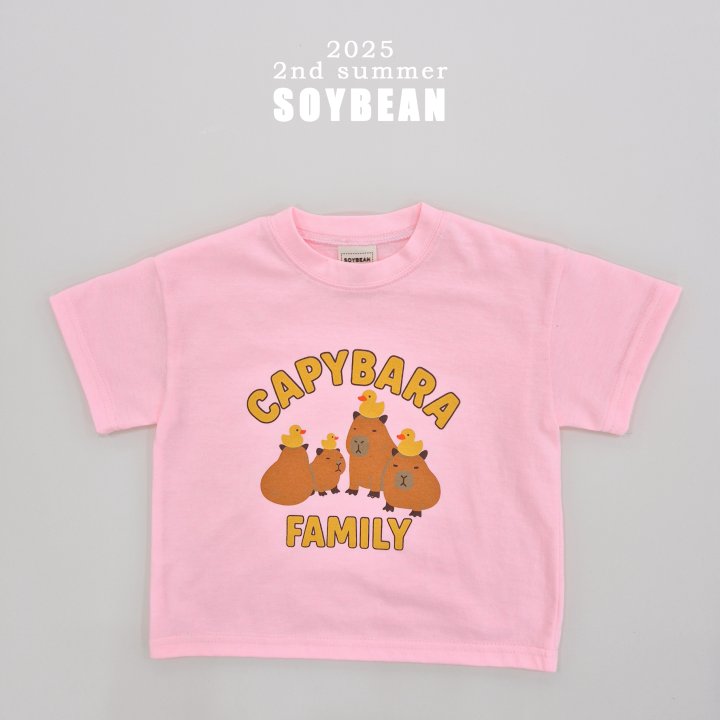 Soybean - Korean Children Fashion - #toddlerclothing - Capybara Family Short-Sleeve Tee - 11