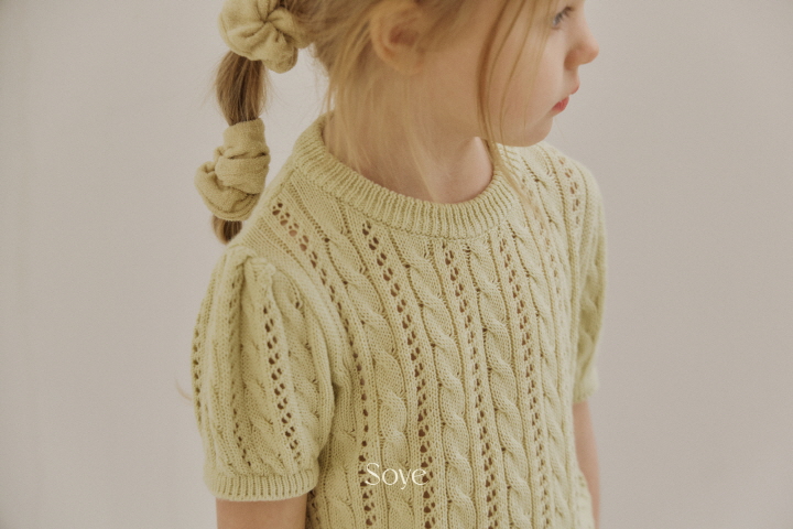 Soye - Korean Children Fashion - #designkidswear - Bunny Cable Short Sleeve Knit - 2
