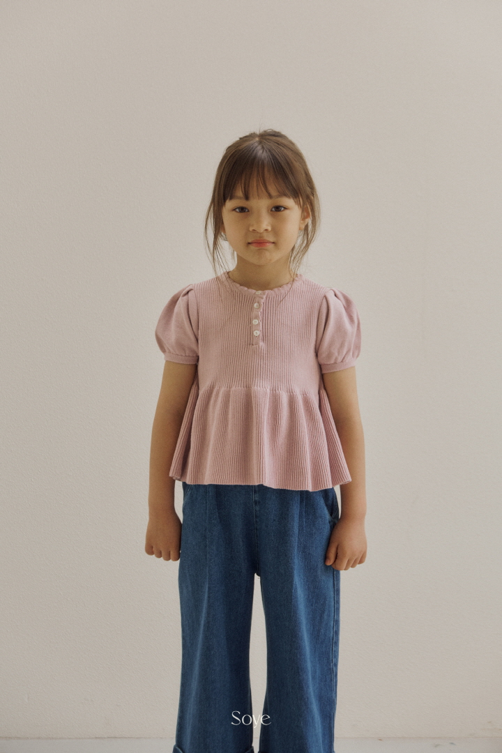 Soye - Korean Children Fashion - #designkidswear - Lulu Shirring Short Sleeve Knit - 5