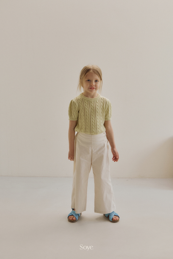 Soye - Korean Children Fashion - #discoveringself - Bunny Cable Short Sleeve Knit - 3