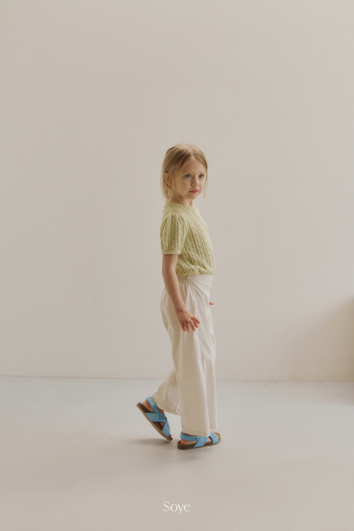 Soye - Korean Children Fashion - #kidsshorts - Bunny Cable Short Sleeve Knit - 5