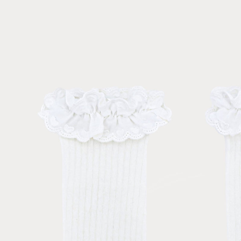 Soye - Korean Children Fashion - #minifashionista - Heart Frill Socks - 3