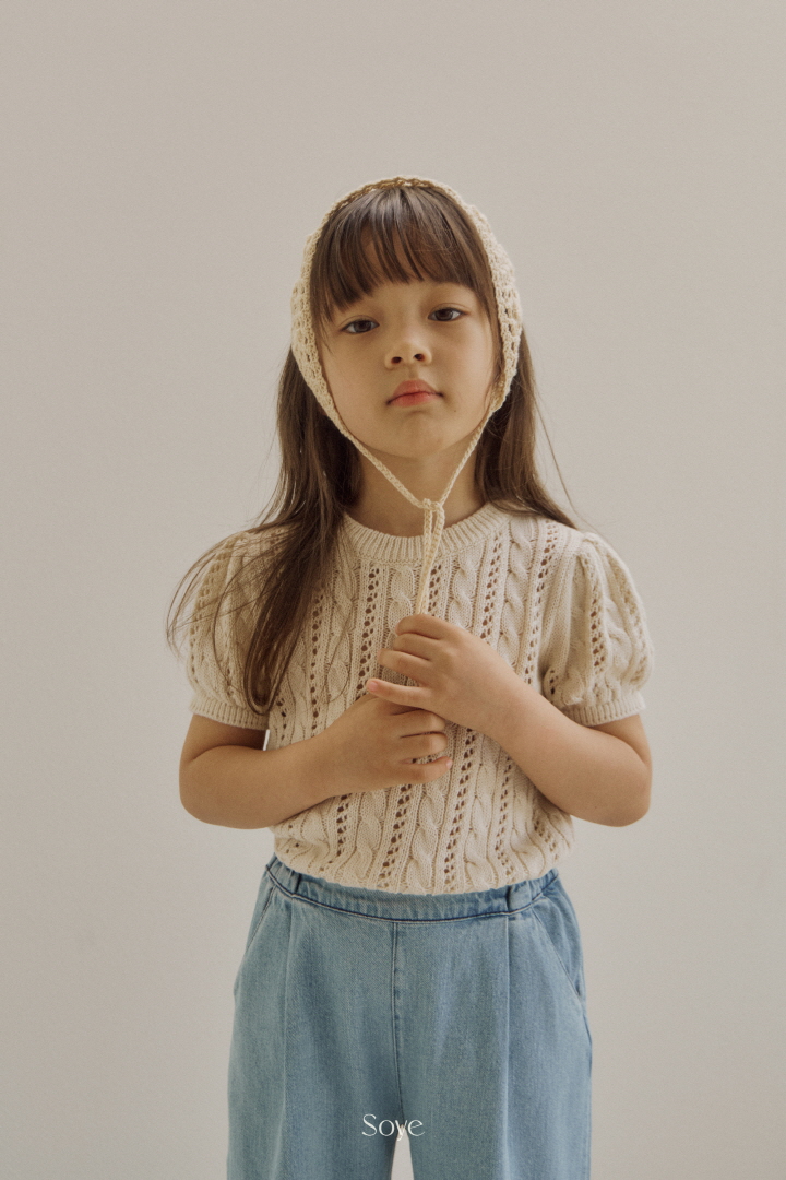 Soye - Korean Children Fashion - #minifashionista - Bunny Cable Short Sleeve Knit - 11