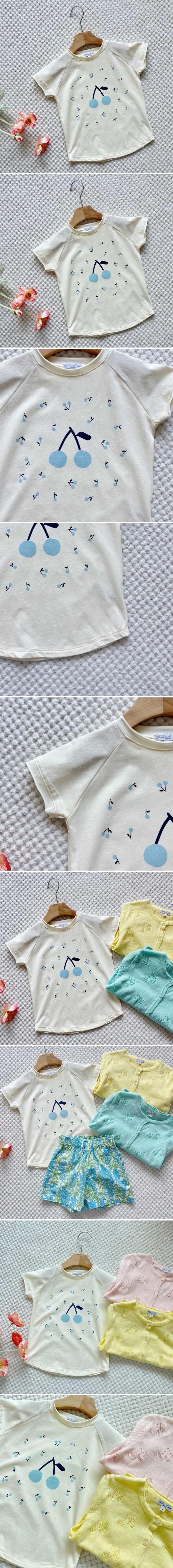 T.j - Korean Children Fashion - #childofig - Sky Mini Cherry Tee