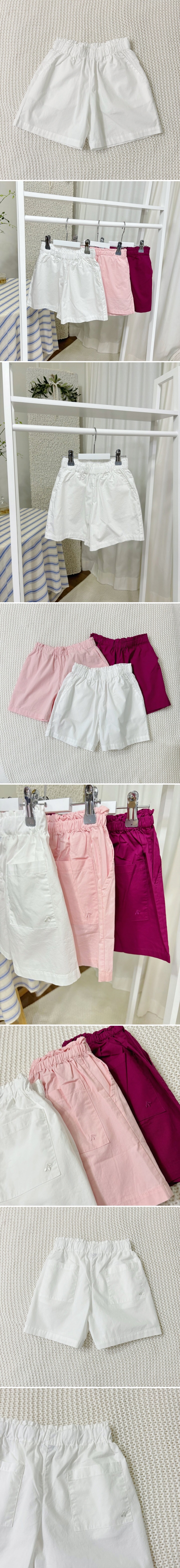 T.j - Korean Children Fashion - #childrensboutique - Puang Cotton Shorts (White)