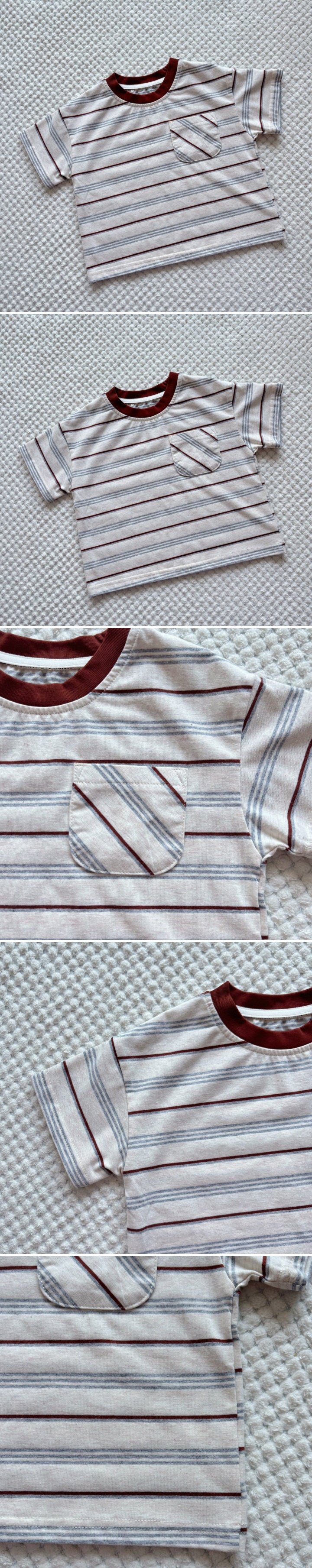 T.j - Korean Children Fashion - #fashionkids - Pocket Stripe Tee