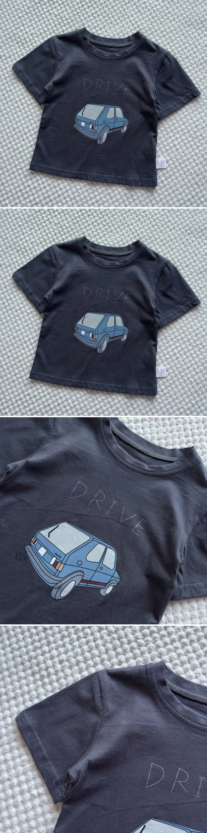 T.j - Korean Children Fashion - #kidsshorts - Charcoal Drive Tee
