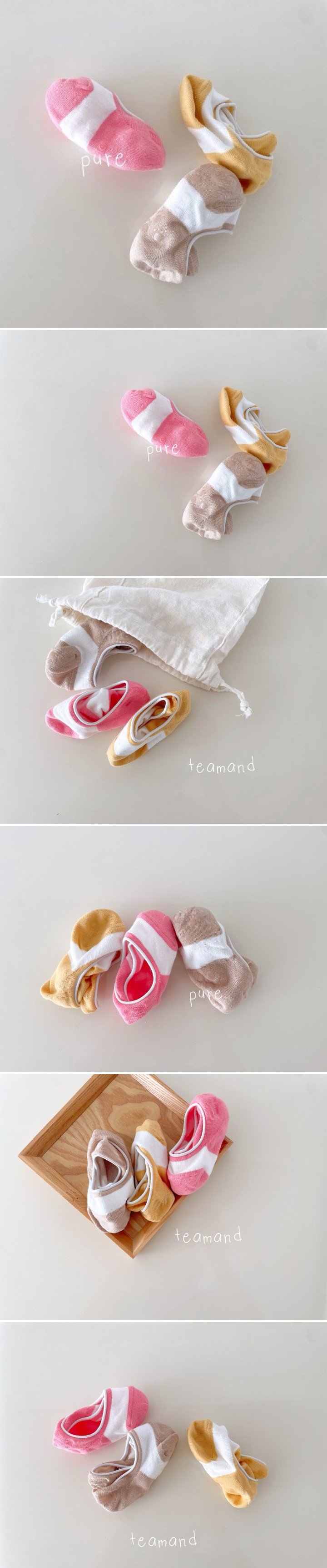 Teamand - Korean Baby Fashion - #smilingbaby - Two-Tone Pure Sock Set
