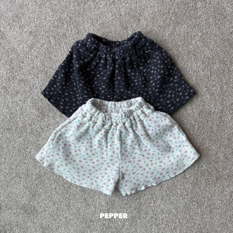 The Pepper - Korean Children Fashion - #childrensboutique - Flower Waffle Shorts