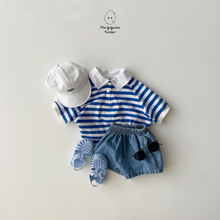 Thegoguma - Korean Baby Fashion - #babyboutique - Play Striped Collar Tee - 3