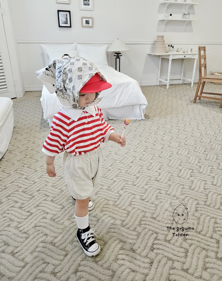 Thegoguma - Korean Baby Fashion - #babygirlfashion - Play Striped Collar Tee - 9