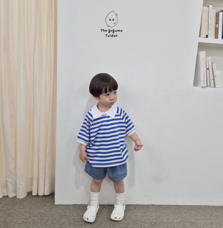 Thegoguma - Korean Baby Fashion - #babylifestyle - Play Striped Collar Tee - 10