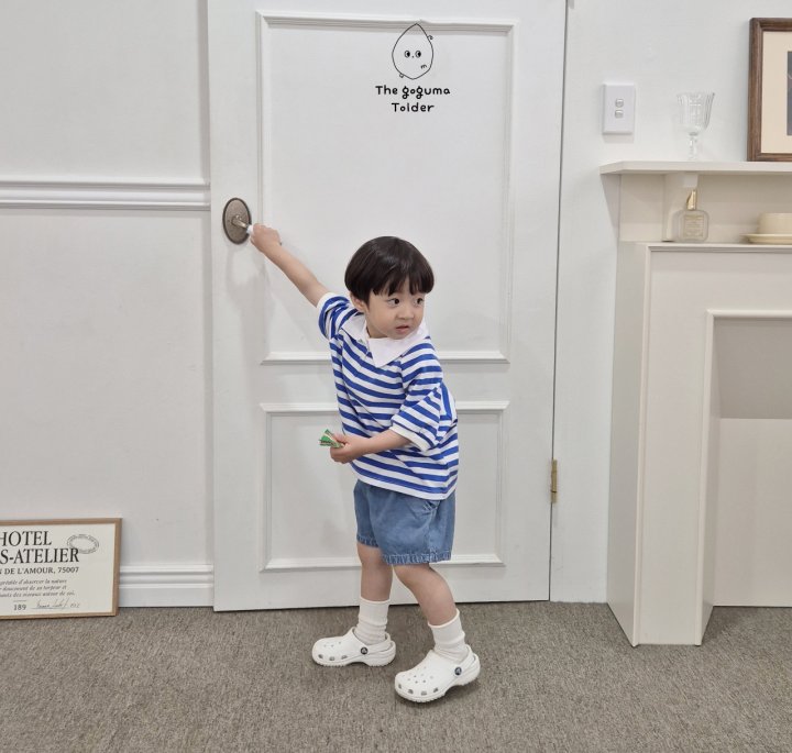 Thegoguma - Korean Baby Fashion - #babyootd - Play Striped Collar Tee - 12