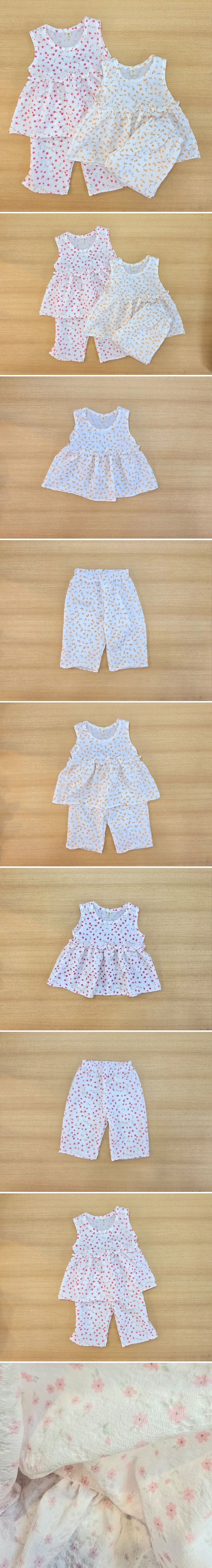 Tony - Korean Children Fashion - #childofig - Floral Sleeveless Set