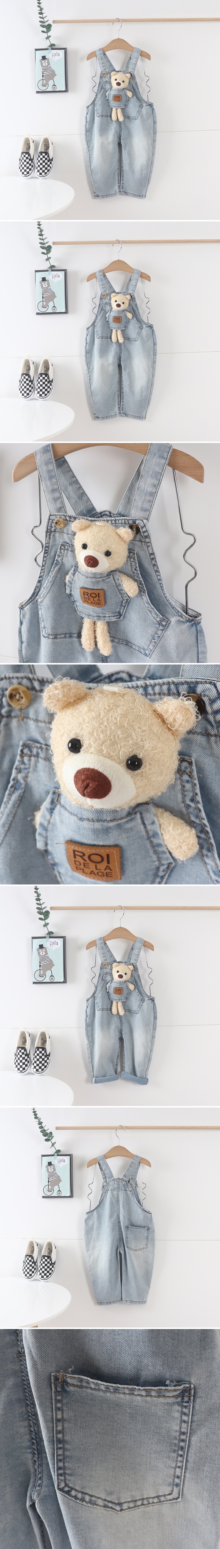 Tony - Korean Children Fashion - #designkidswear - Teddy Bear Suspender Pants