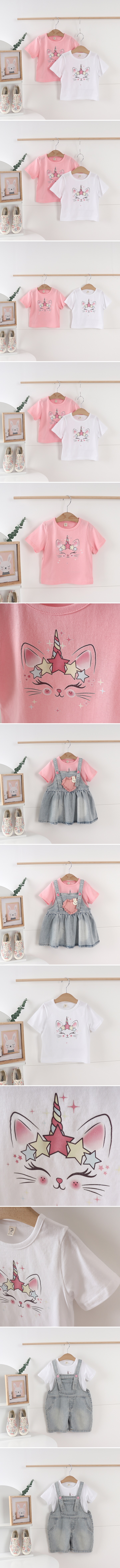 Tony - Korean Children Fashion - #kidzfashiontrend - Unicorn Cat Tee