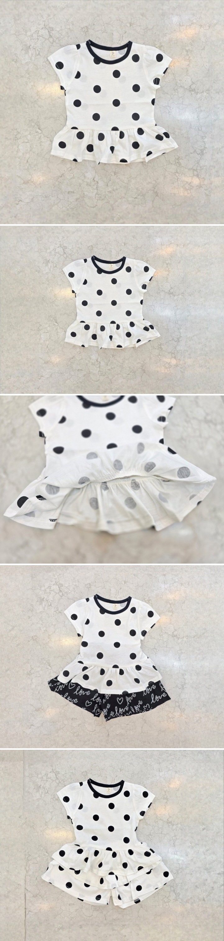 Tony - Korean Children Fashion - #kidzfashiontrend - Dot Long Short Sleeve Tee