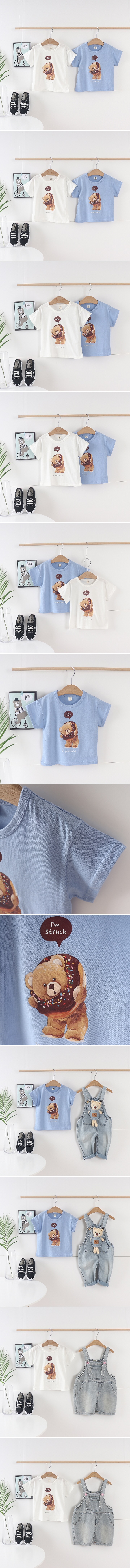 Tony - Korean Children Fashion - #minifashionista - Donut Bear Short Sleeve Tee