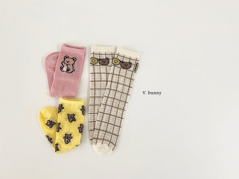 V Bunny - Korean Children Fashion - #Kfashion4kids - Teddy Bear Socks Set - 9