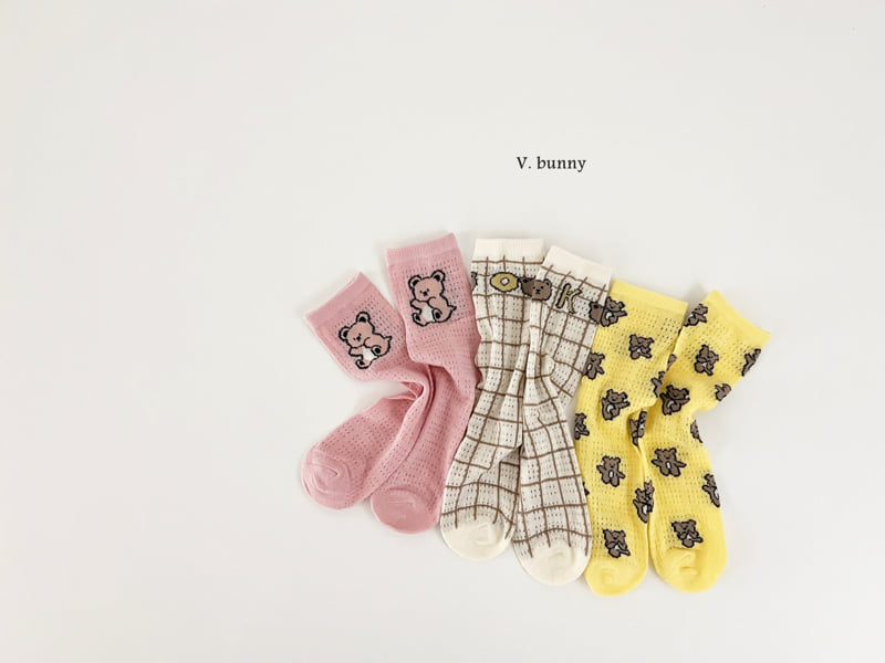 V Bunny - Korean Children Fashion - #childofig - Teddy Bear Socks Set