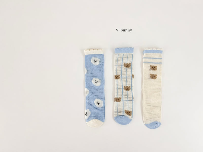 V Bunny - Korean Children Fashion - #designkidswear - Cloud Bear Socks Set