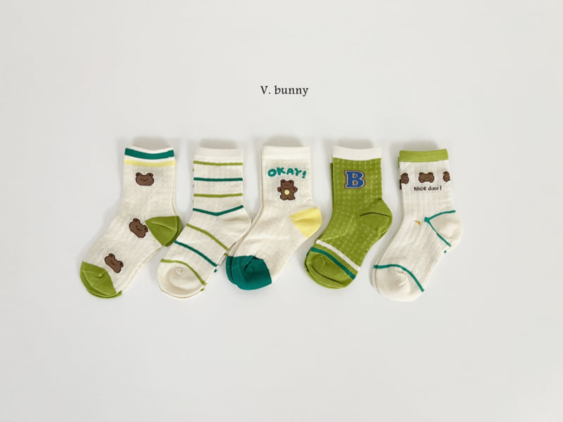 V Bunny - Korean Children Fashion - #designkidswear - OK Socks Set