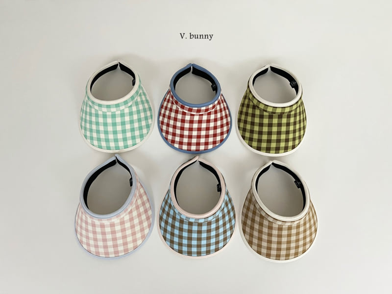 V Bunny - Korean Children Fashion - #discoveringself - Check Sun Cap