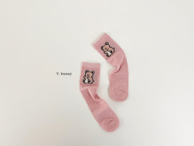 V Bunny - Korean Children Fashion - #fashionkids - Teddy Bear Socks Set - 5