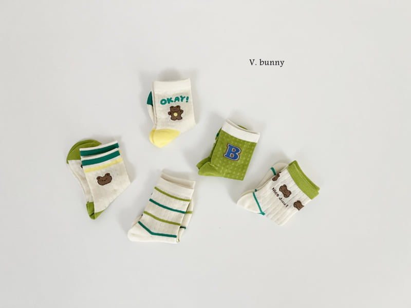 V Bunny - Korean Children Fashion - #fashionkids - OK Socks Set - 3