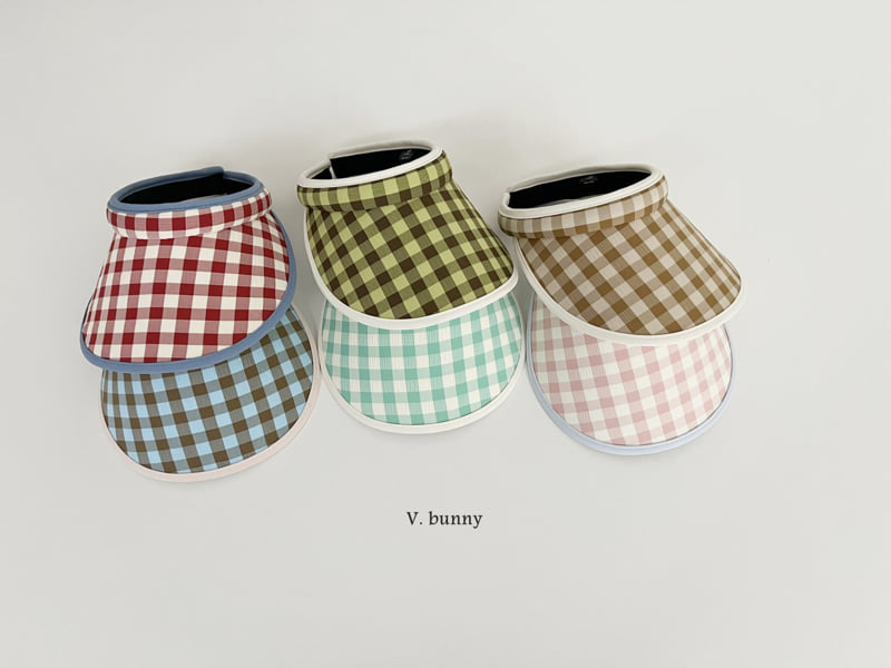 V Bunny - Korean Children Fashion - #kidsshorts - Check Sun Cap - 3