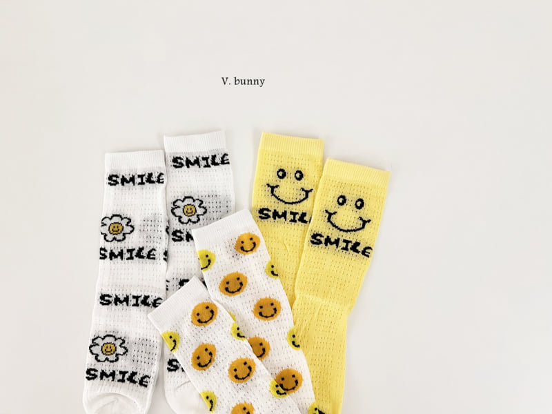 V Bunny - Korean Children Fashion - #kidsshorts - Smile Socks Set - 3