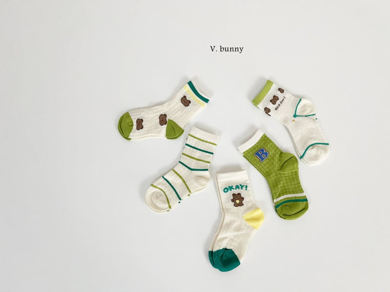 V Bunny - Korean Children Fashion - #fashionkids - OK Socks Set - 4