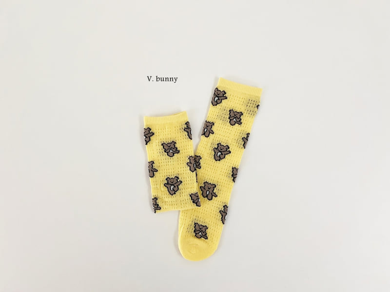 V Bunny - Korean Children Fashion - #kidsstore - Teddy Bear Socks Set - 7
