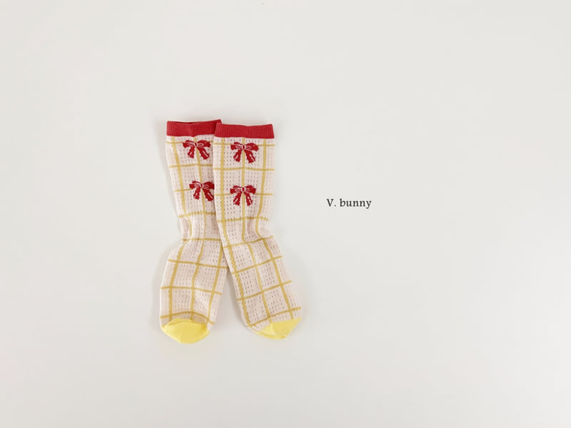 V Bunny - Korean Children Fashion - #kidsstore - Ribbon Socks Set - 3