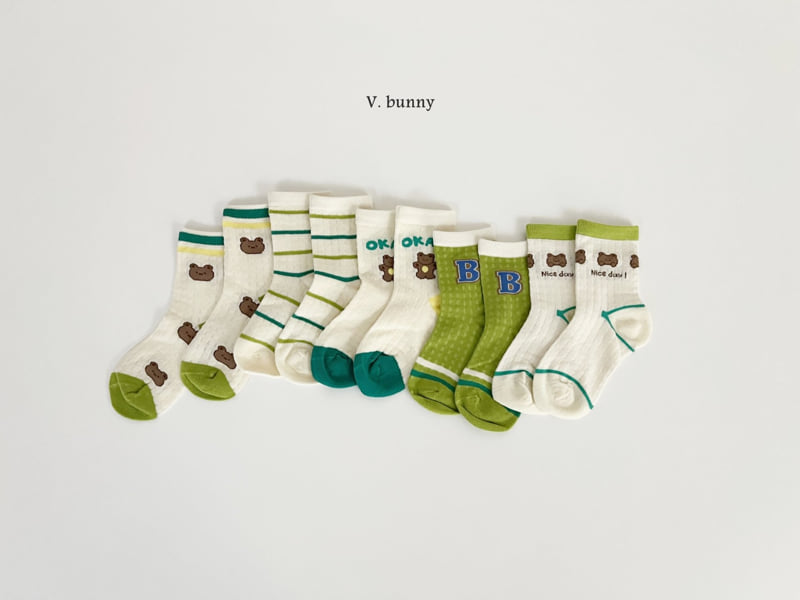 V Bunny - Korean Children Fashion - #kidsstore - OK Socks Set - 5