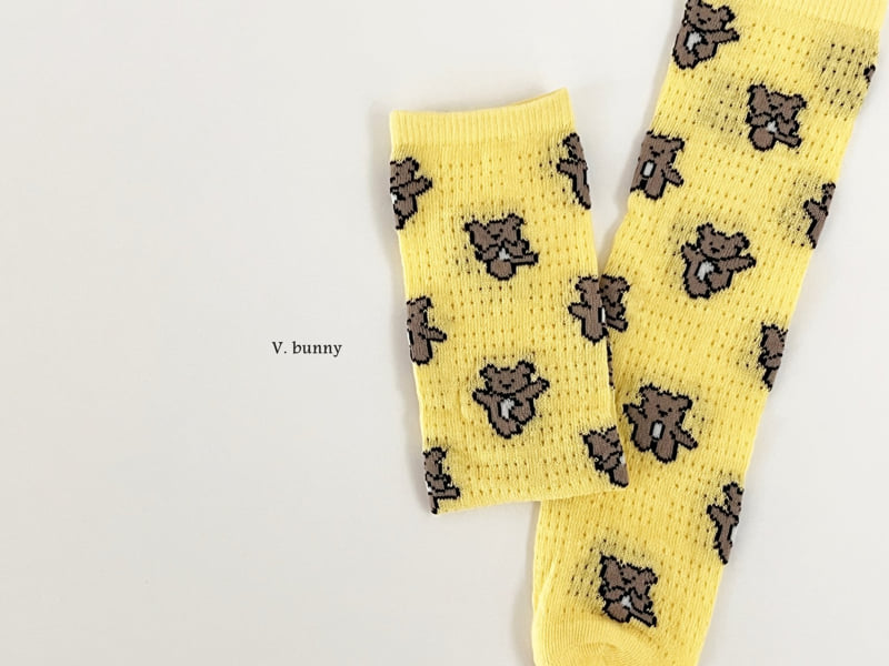 V Bunny - Korean Children Fashion - #kidzfashiontrend - Teddy Bear Socks Set - 8