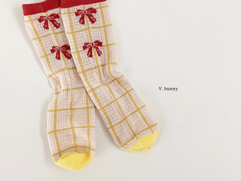 V Bunny - Korean Children Fashion - #kidsstore - Ribbon Socks Set - 4